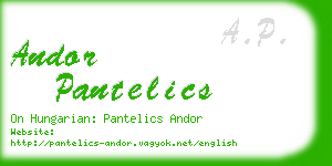 andor pantelics business card
